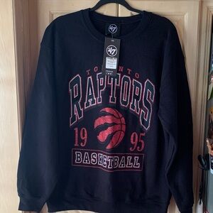 Toronto Raptors Black and Red Crewneck Sweater NWT size large unisex